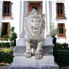 Rustic Wood Carving: Gray Lion Majesty