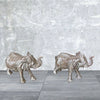 Silver Charm: Hand-Carved Rustic Wooden Elephant