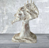 Silver Serenity: Hand-Carved Rustic Wooden Serene Elephant