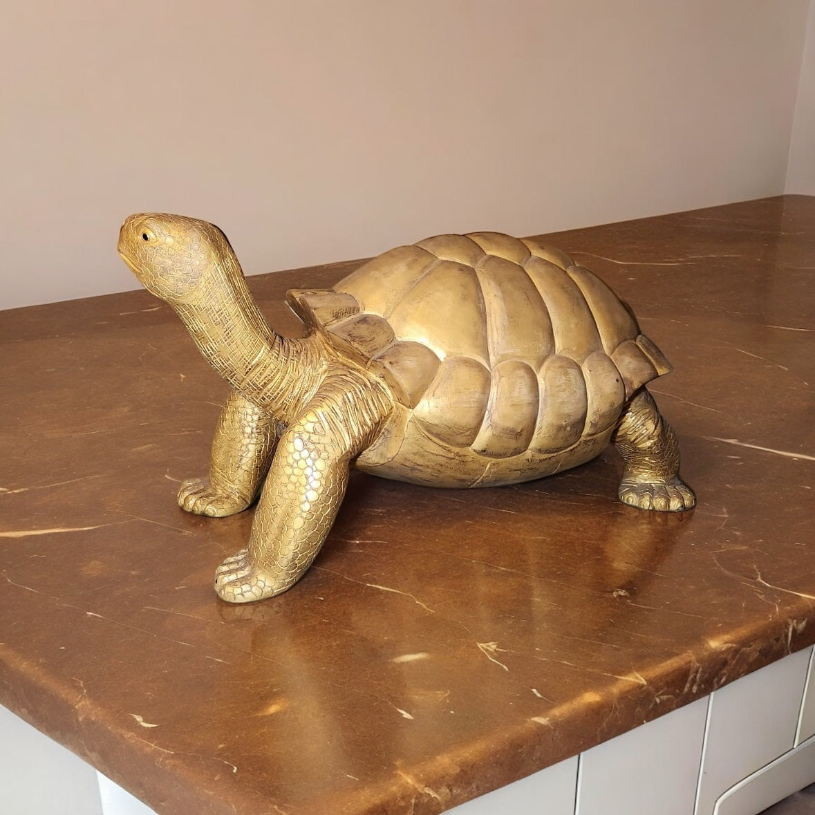 Hand-carved Rustic Wooden Turtle